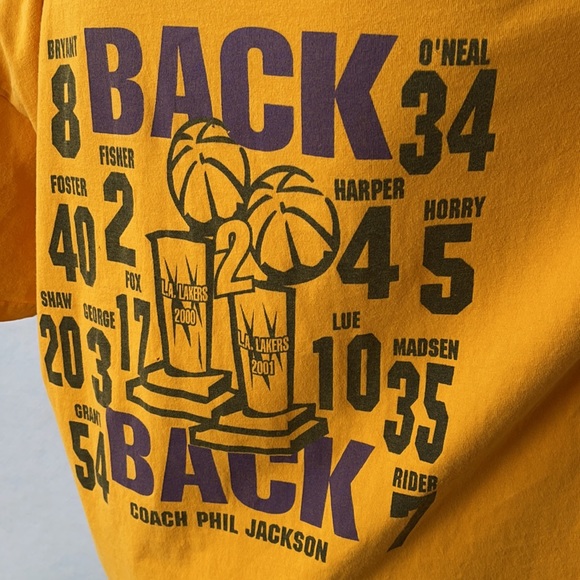 2001 World Champion LA Lakers Back to Back T-Shirt - Picture 6 of 12
